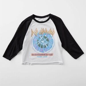 Women’s Def Leppard Crop Long Sleeve Shirt - (B&W) 1x
